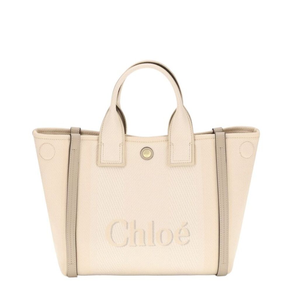Chloé Small Chloé Canvas Carry Tote, Beige